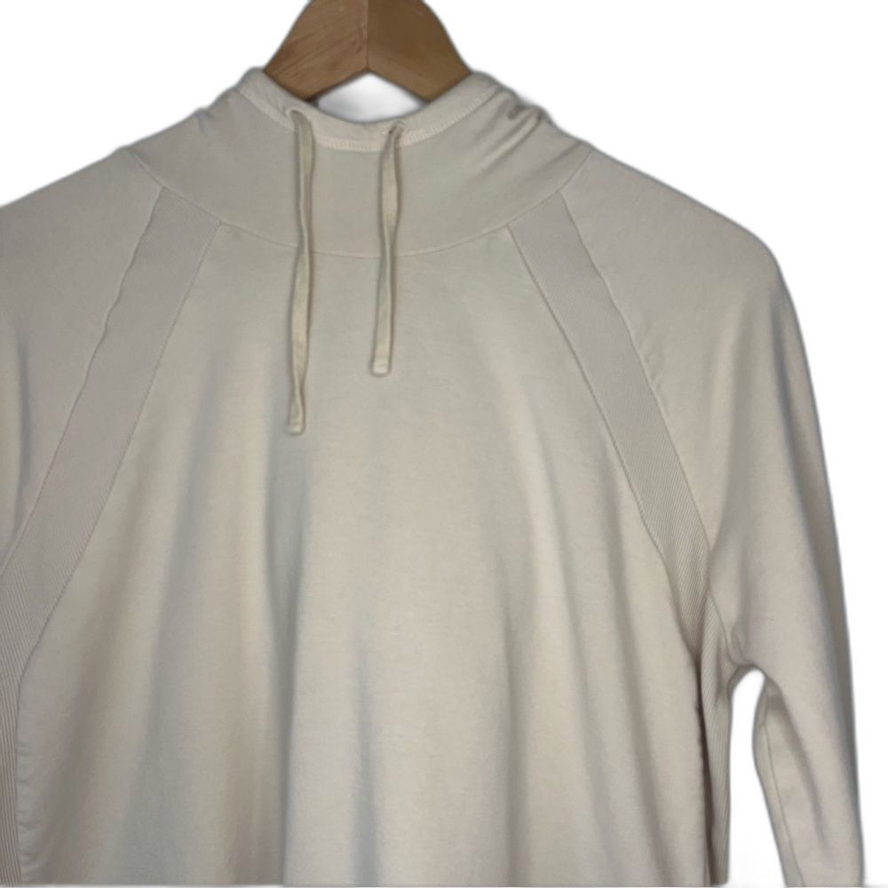 zuda Z-Knit Brushed Rib Hoodie Drawcord Sand Top Sweatshirt Women's -Size M